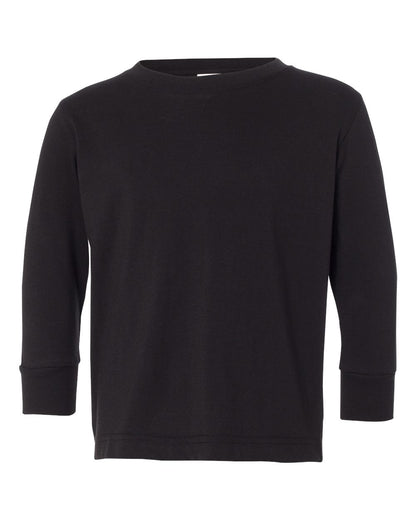 Rabbit Skins Toddler Fine Jersey Long Sleeve Tee 3302 #color_Black