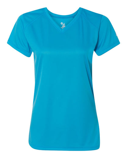 Badger Women’s B-Core V-Neck T-Shirt 4162 #color_Electric Blue