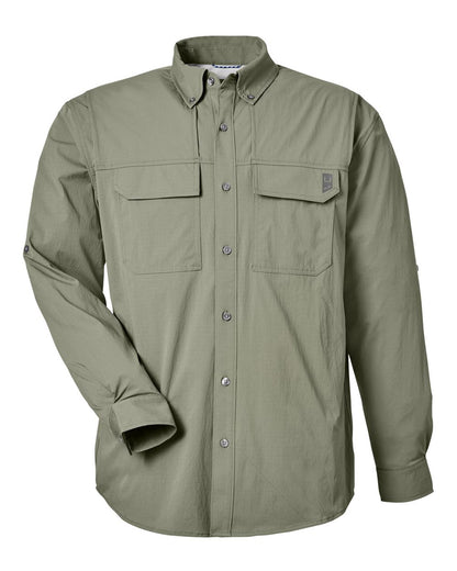 HUK Men's Creekbed Pocket Fishing Shirt H150184 #color_Moss