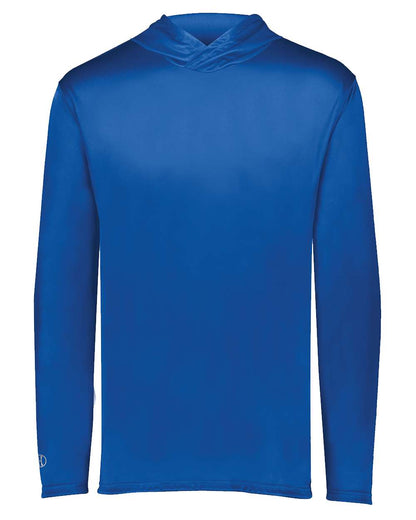 Holloway Youth Momentum Hooded Long Sleeve T-Shirt 222831 #color_Royal