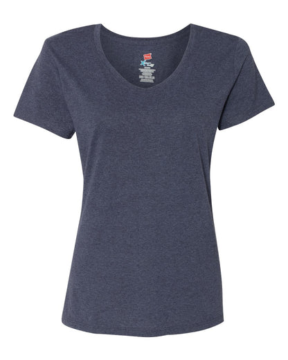 Hanes Women's Perfect-T Triblend V-Neck T-Shirt 42VT #color_Navy Triblend