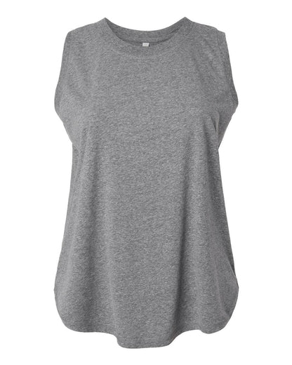 LAT Women's Curvy Relaxed Fine Jersey Tank 3892 #color_Granite Heather