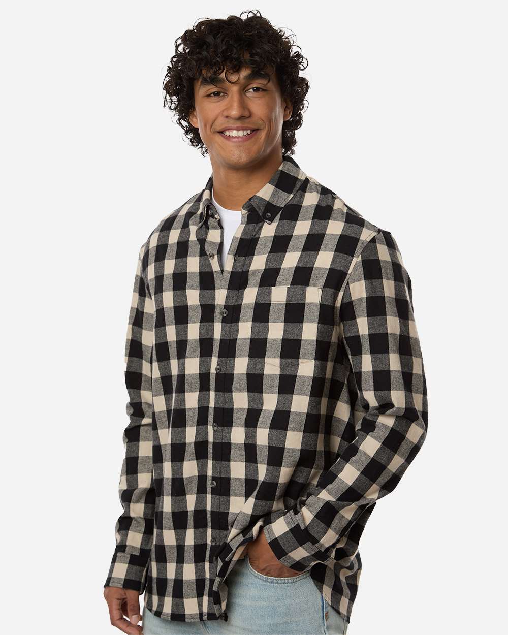 #colormdl_Black/ Ecru Buffalo Plaid