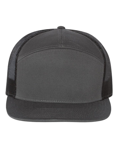 Richardson Seven-Panel Trucker Cap 168 #color_Charcoal/ Black