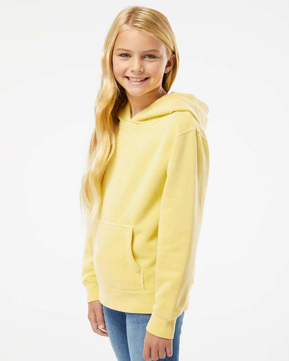 Independent Trading Co. Youth Midweight Pigment-Dyed Hooded Sweatshirt PRM1500Y #colormdl_Pigment Yellow