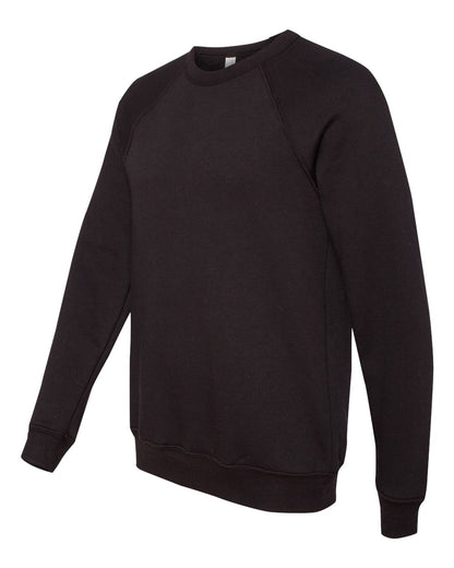 BELLA + CANVAS Unisex Sponge Fleece Raglan Crewneck Sweatshirt 3901 #color_Black