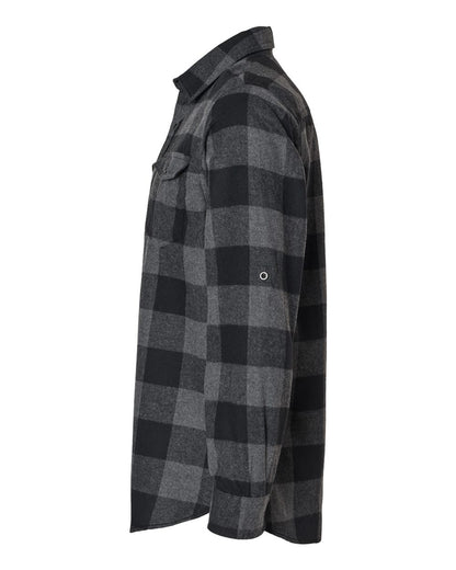 Burnside Yarn-Dyed Long Sleeve Flannel Shirt 8210 #color_Charcoal/ Black Buffalo