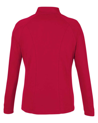 CORE365 Women's Origin Performance Pique Quarter-Zip Pullover CE418W #color_Classic Red/ Carbon