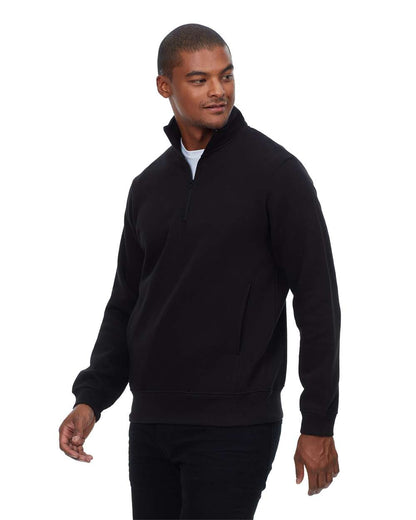 Threadfast Apparel Unisex Ultimate Fleece Quarter-Zip Sweatshirt 320Q #colormdl_Black