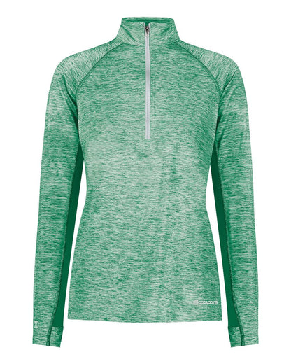 Holloway Women's Electrify CoolCore® Quarter-Zip Pullover 222774 #color_Kelly Heather