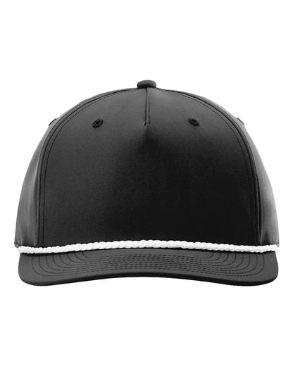 Richardson Five Panel Classic Rope Cap 258 #color_Black/ White