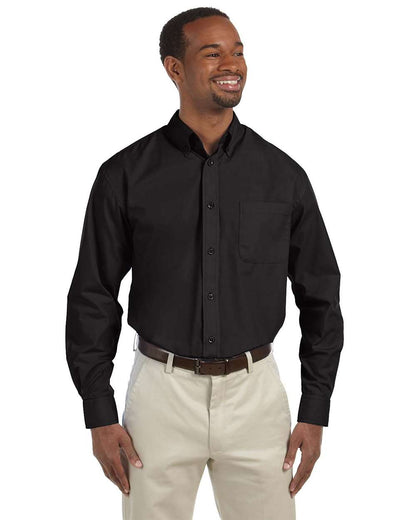 Harriton Men's Essential Poplin M510 #colormdl_Black