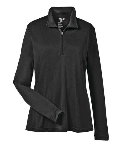 Team 365 Women's Zone Performance Quarter-Zip Pullover TT31W #color_Black