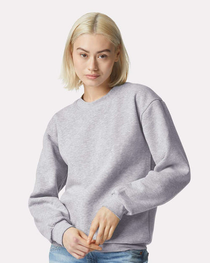 American Apparel Unisex ReFlex Fleece Crewneck Sweatshirt RF496 #colormdl_Heather Grey