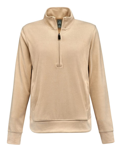 J. America Women's Element Fleece Quarter-Zip Sweatshirt 8762 #color_Almond
