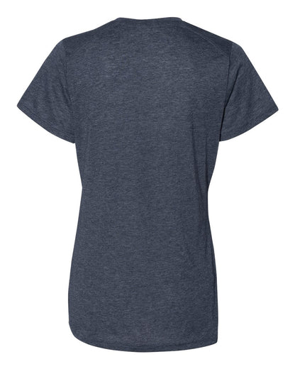 Badger Women’s Triblend Performance V-Neck Short Sleeve T-Shirt 4962 #color_Navy Heather