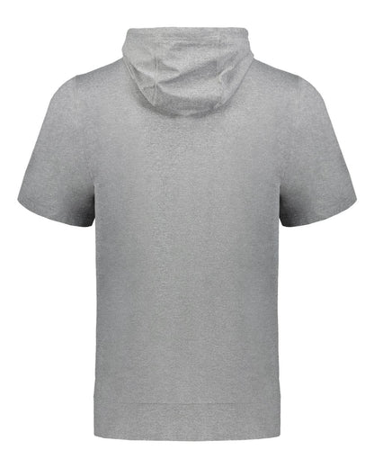 Holloway Youth Eco Revive™ Ventura Soft Knit Short Sleeve Hooded Sweatshirt 222605 #color_Grey Heather