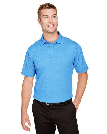 Devon & Jones Men's CrownLux Performance® Address Mélange Polo DG22 #colormdl_Ocean Blue Heather