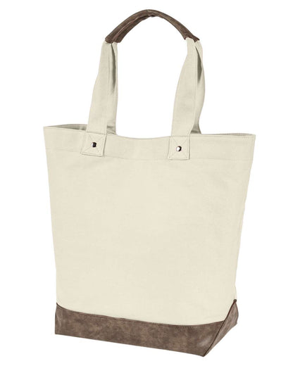 Authentic Pigment Canvas Resort Tote AP1921 #color_Natural/ Brown
