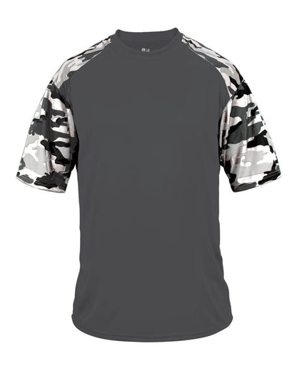 Badger Men's Camo Sport T-Shirt 4141 #color_Graphite/ White Camo