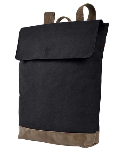 Authentic Pigment Canvas Rucksack AP1922 #color_Black/ Brown