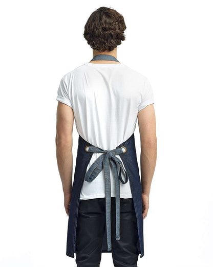 Artisan Collection by Reprime Domain Contrast Denim Bib Apron RP127 #colormdl_Indigo Denim