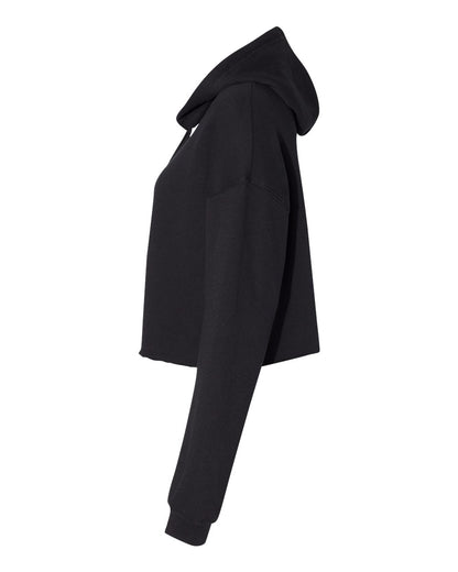 BELLA + CANVAS Women's Crop Fleece Hoodie Sweatshirt 7502 #color_Black