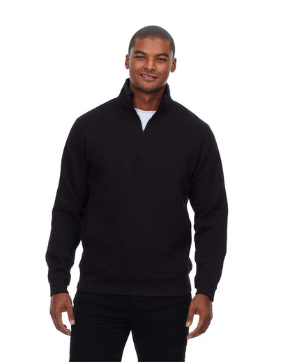Threadfast Apparel Unisex Ultimate Fleece Quarter-Zip Sweatshirt 320Q #colormdl_Black