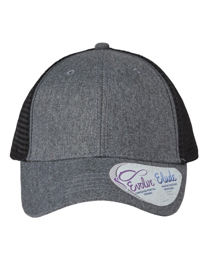 Infinity Her Women's Modern Trucker Cap CHARLIE #color_Heather Grey/ Black
