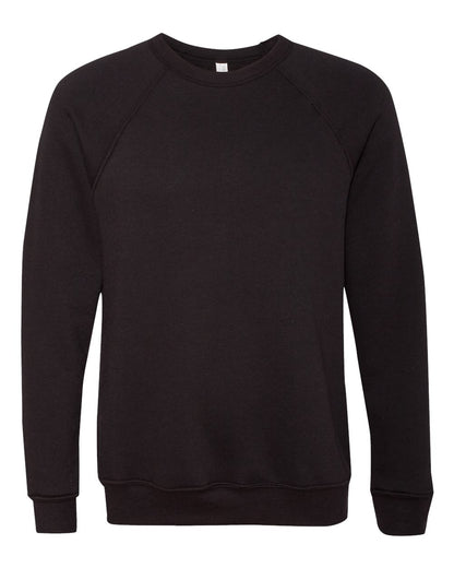 BELLA + CANVAS Unisex Sponge Fleece Raglan Crewneck Sweatshirt 3901 #color_Black