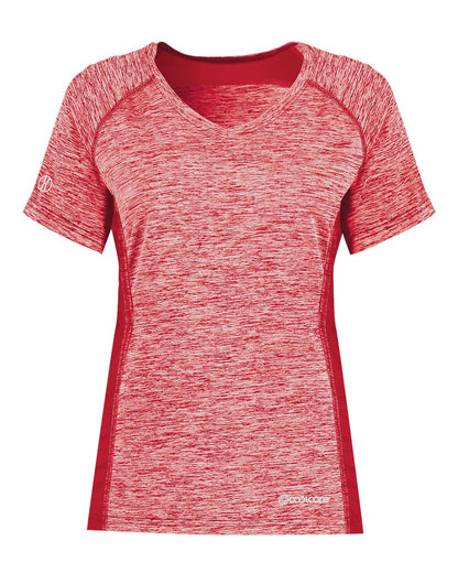 Holloway Women's Electrify CoolCore® V-Neck T-Shirt 222771 #color_Scarlet Heather