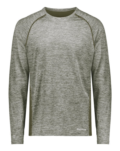 Holloway Men's Electrify CoolCore® Long Sleeve T-Shirt 222570 #color_Olive Heather