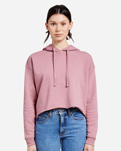 Lane Seven Women's Cropped Fleece Hooded Sweatshirt LS12000 #colormdl_Mauve