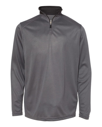 Badger Youth B-Core Quarter-Zip Pullover 2102 #color_Graphite/ Black