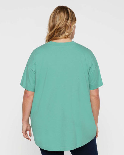 LAT Women's Hi-Lo Tee 3519 #colormdl_Saltwater