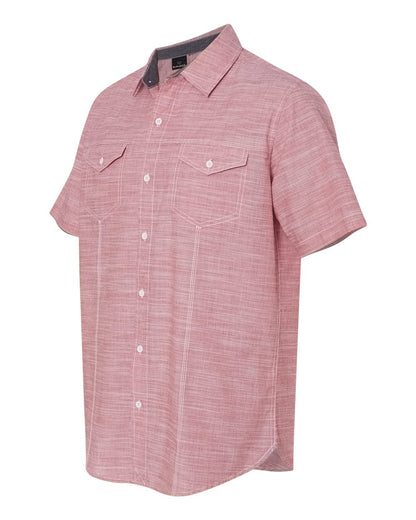 Burnside Textured Solid Short Sleeve Shirt 9247 #color_Red