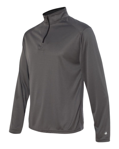 Badger B-Core Quarter-Zip Pullover 4102 #color_Graphite/ Black