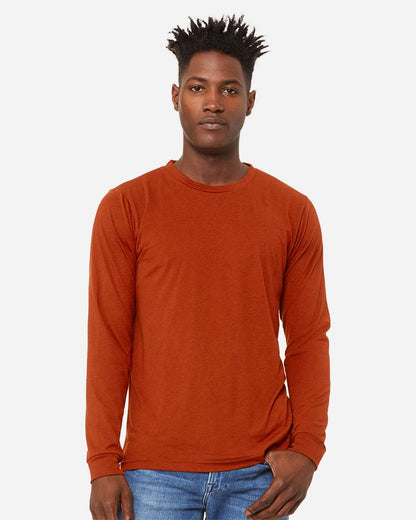BELLA + CANVAS Unisex Triblend Long Sleeve Tee 3513 #colormdl_Brick Triblend