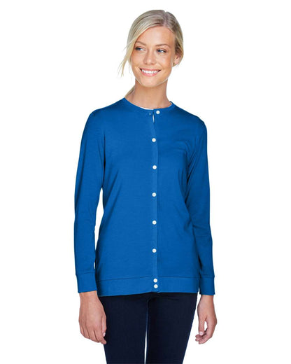 Devon & Jones Women's Perfect Fit™ Ribbon Cardigan DP181W #colormdl_French Blue