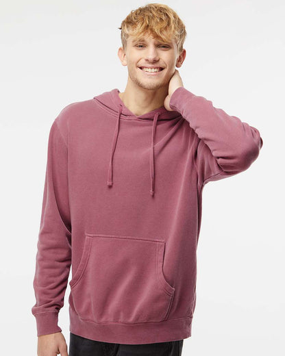Independent Trading Co. Unisex Midweight Pigment-Dyed Hooded Sweatshirt PRM4500 #colormdl_Pigment Maroon