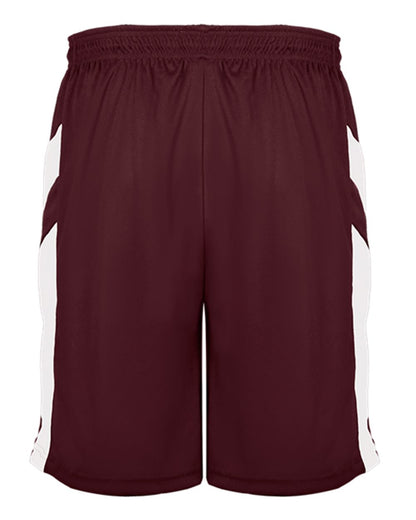 Alleson Athletic Youth B-Pivot Rev. Shorts 2266 #color_Maroon/ White