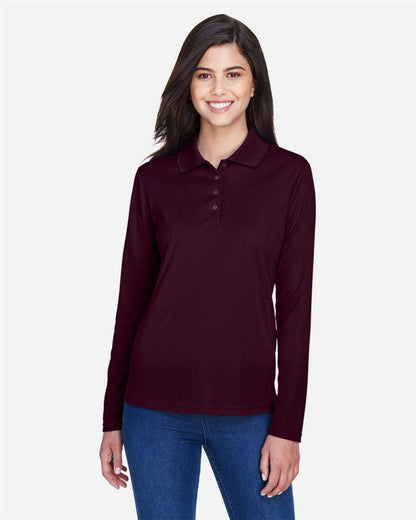 CORE365 Women's Pinnacle Performance Long Sleeve Piqué Polo 78192 #colormdl_Burgundy