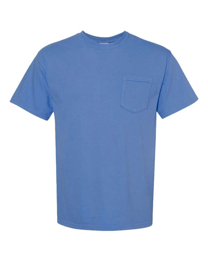 Comfort Colors Unisex Garment-Dyed Heavyweight Pocket T-Shirt 6030 #color_Neon Blue