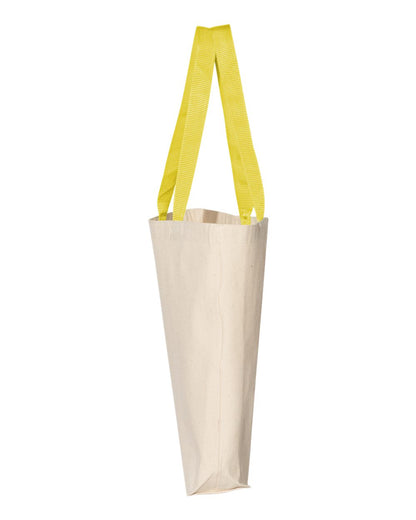 Q-Tees 11L Canvas Tote with Contrast-Color Handles Q4400 #color_Natural/ Yellow