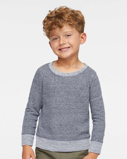 Rabbit Skins Toddler Harborside Mélange French Terry Crewneck Sweatshirt 3379 #colormdl_Navy Melange