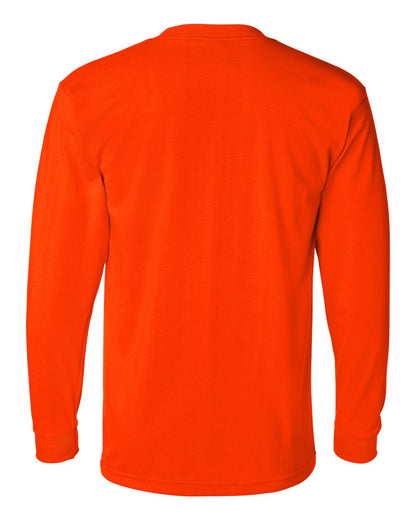 Bayside USA-Made 50/50 Long Sleeve T-Shirt 1715 #color_Safety Orange