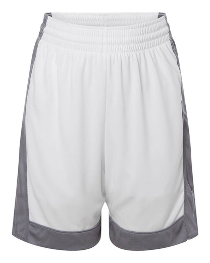 Augusta Sportswear Youth Match-Up Basketball Shorts 6890 #color_White/ Graphite