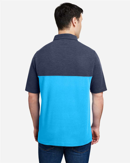 CORE365 Men's Fusion ChromaSoft™ Colorblock Polo CE112C #colormdl_Electric Blue/ Classic Navy Heather