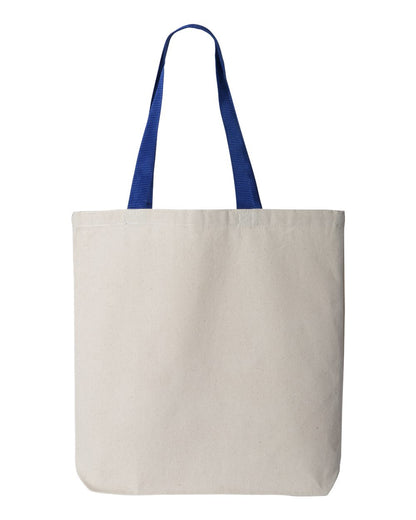 Q-Tees 11L Canvas Tote with Contrast-Color Handles Q4400 #color_Natural/ Royal