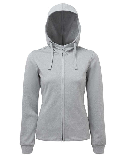 TriDri Women's Spun Dyed Full-Zip Hooded Sweatshirt TD498 #color_Grey Melange